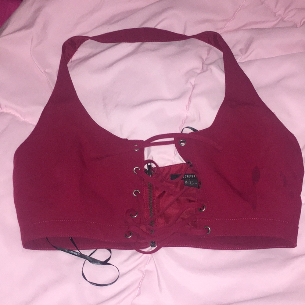 Forever 21 Lace Up Halter